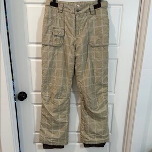 Orage Women's Ski Snowboard Pants Insulated Heavy Shell Tan Waterproof large